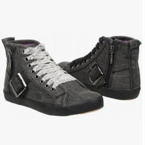 Girls' Volatile Paige Black High Tops w/ Lace Sz 3